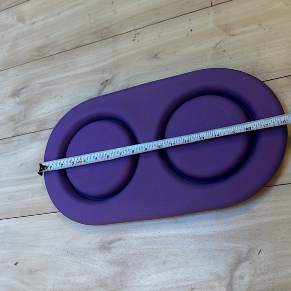 Messy Cat Bowls tray Modern Double Feeder purple silicon stainless steel bowls - Picture 10 of 14